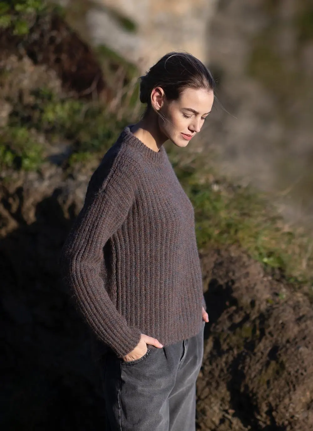 Fisherman Alpaca Chunky Ribbed Crew Sweater
